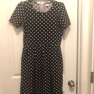 GUC Lularoe black polka dot amelia
